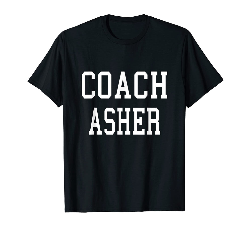 Coach Asher Custom Football Soccer T-Shirt - Fun Novelty Design for Adults