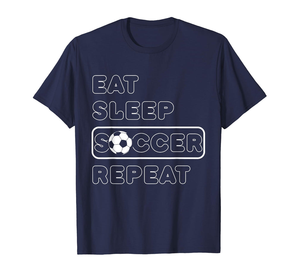 Eat Sleep Soccer Repeat Sport Player T-Shirt - Minimalist Print Unisex