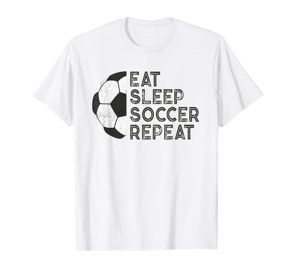 Eat Sleep Soccer Repeat Coaches And Players T-Shirt - Graphic Print Unisex