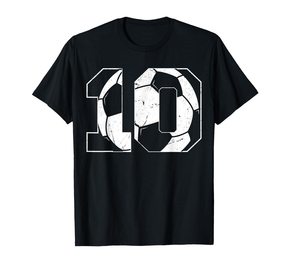 10Th Birthday Soccer Player Football T-Shirt - Minimalist Print for Adults