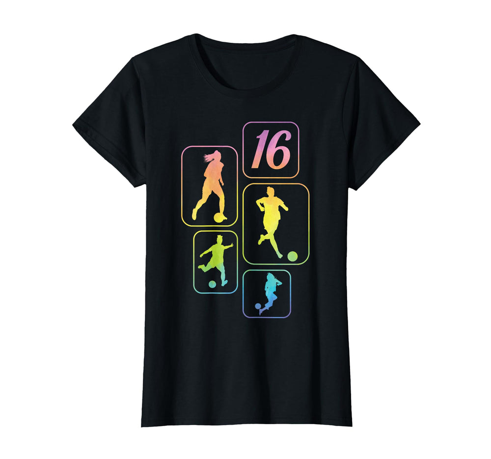 16Th Birthday Soccer Player Football 16 T-Shirt - Trendy Graphic Men Women