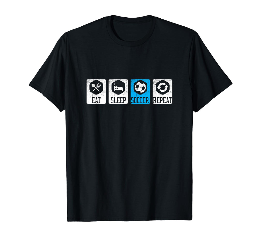 Eat Sleep Soccer Repeat T-Shirt - Unique Graphic for Adults