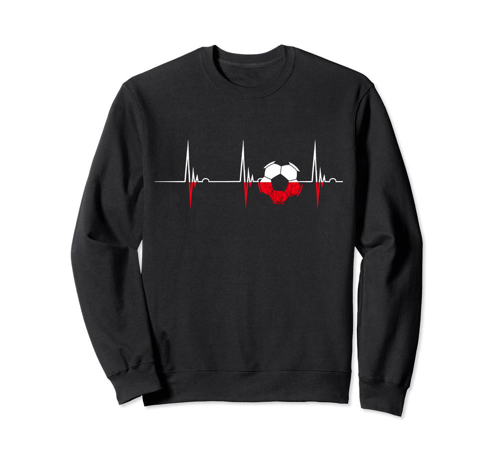 Poland Polish Soccer Team Heartbeat Sweatshirt - Streetwear Style Unisex