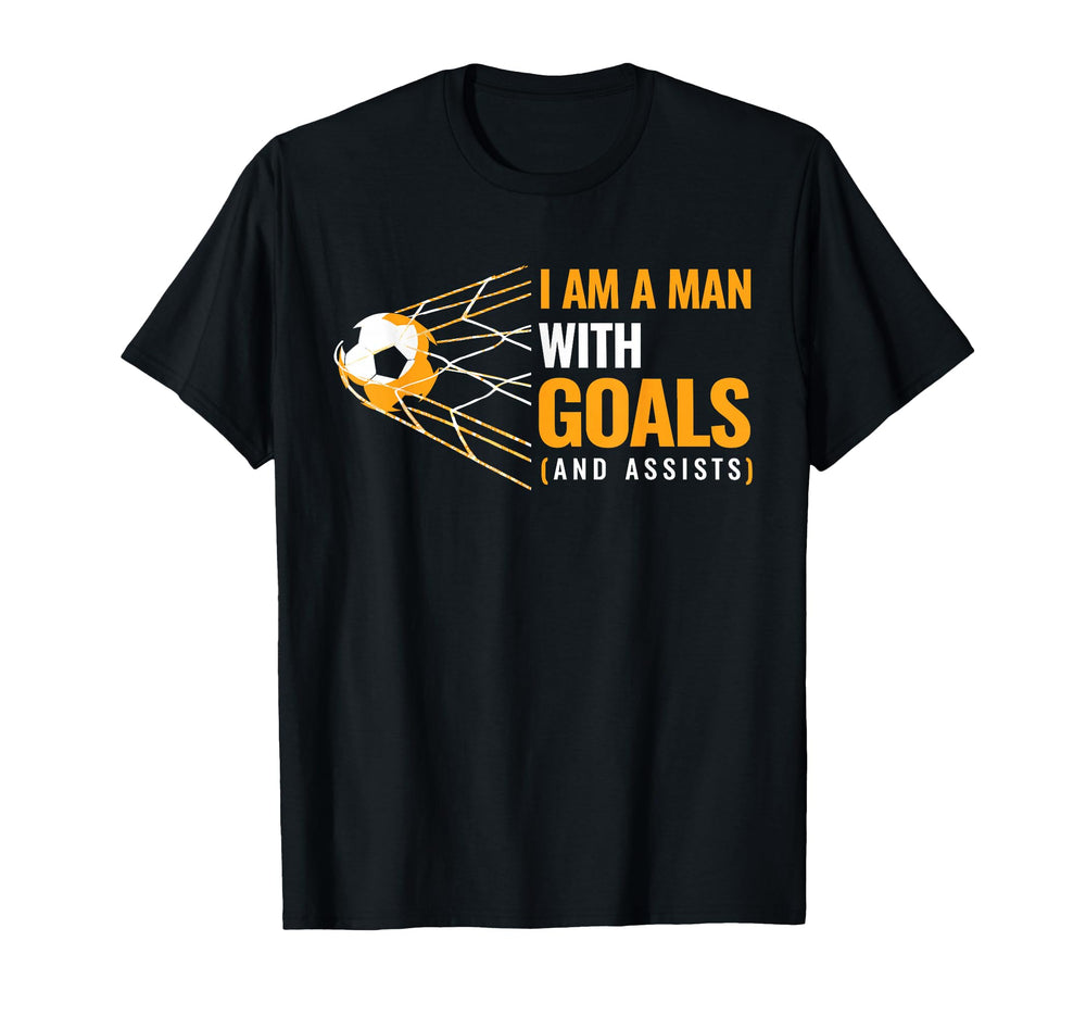 Mens Motivational Goals I Am Goals Soccer T-Shirt - Graphic Print Men Women
