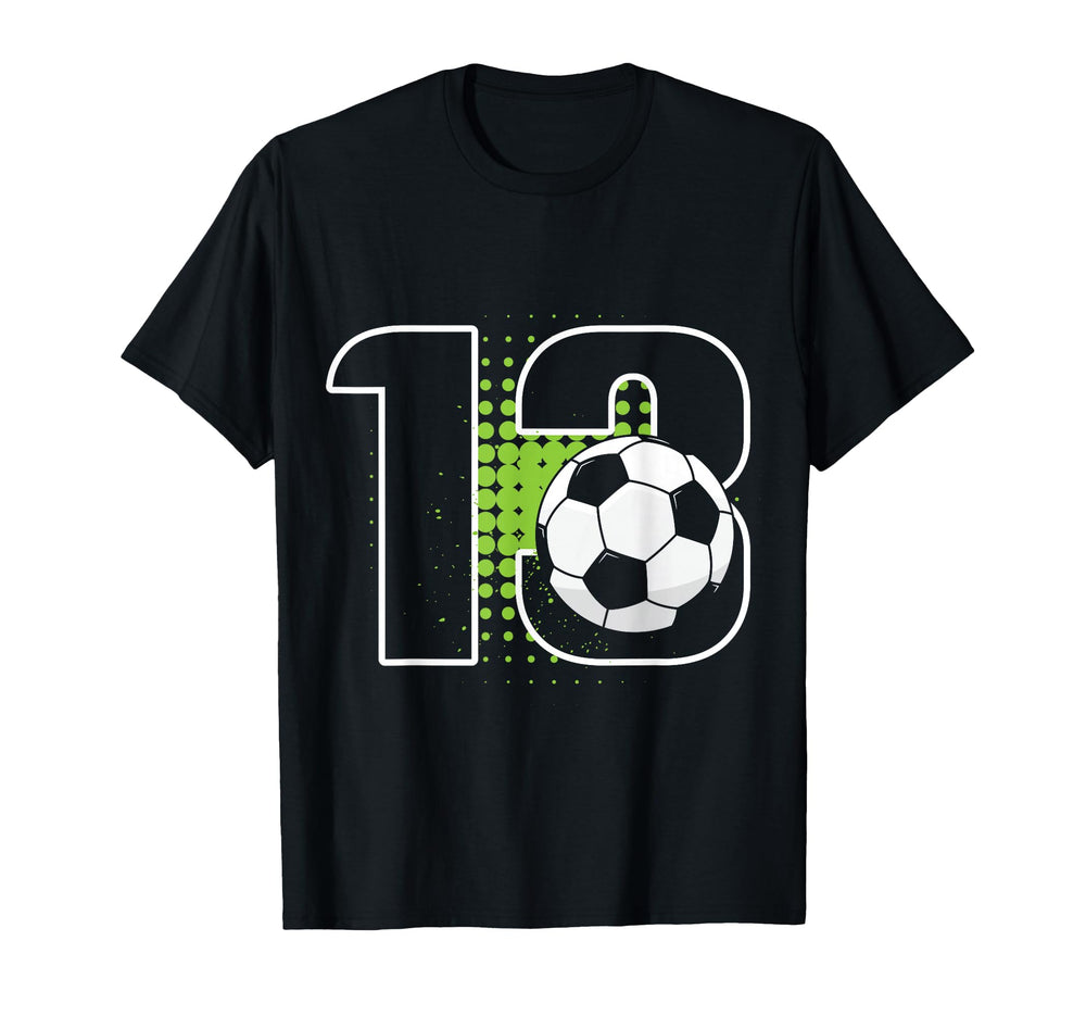 13Th Birthday Soccer Player Football T-Shirt - Minimalist Print for Adults