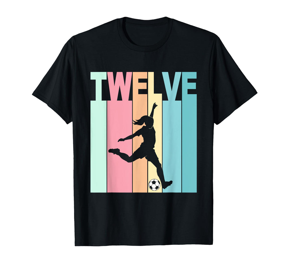 12Th Birthday Soccer Theme 12 Year T-Shirt - Streetwear Style Men Women