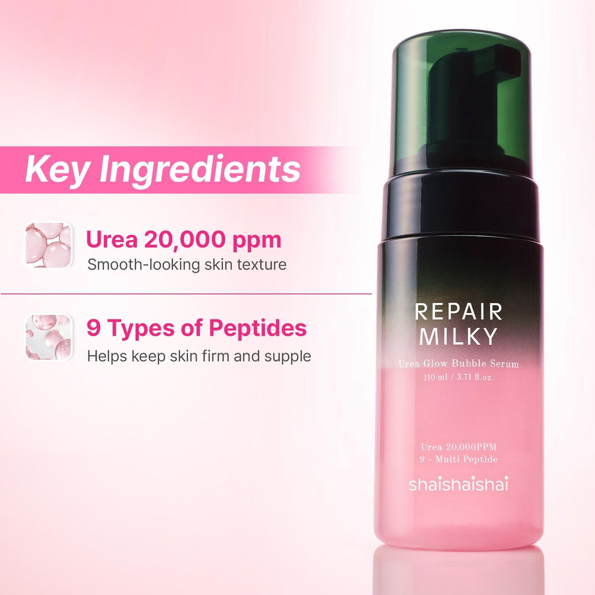 Shaishaishai Repair Milky Urea Glow Bubble Serum - Snipetell