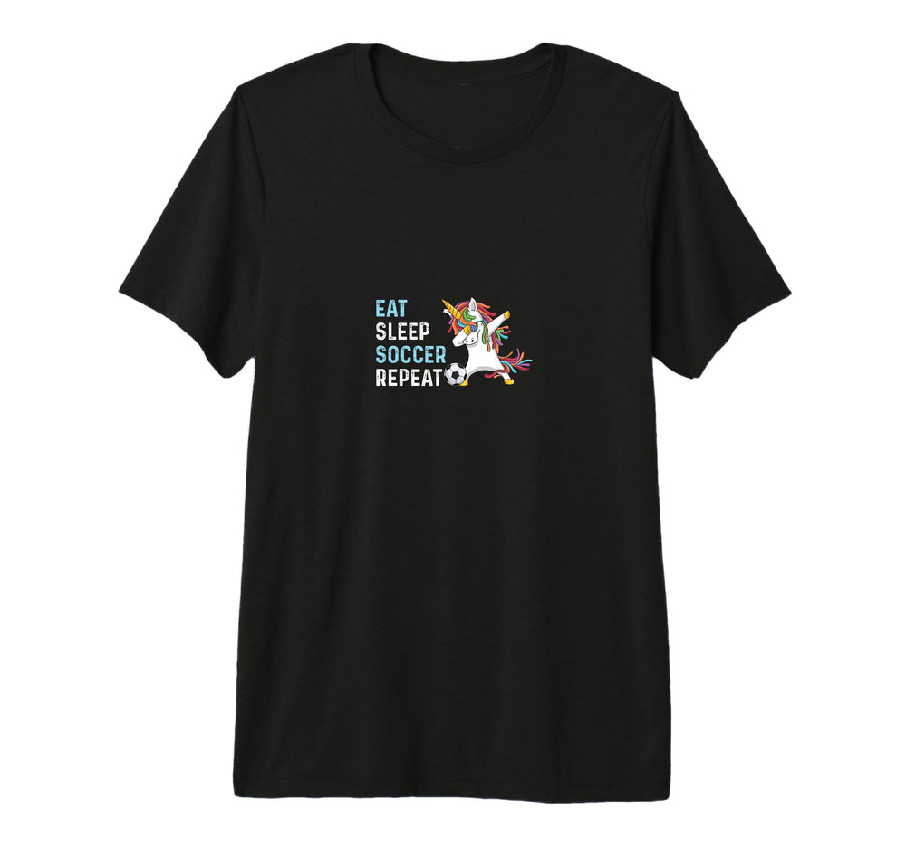 Funny Eat Sleep Soccer Repeat Tri Blend T-Shirt - Unique Graphic for Adults