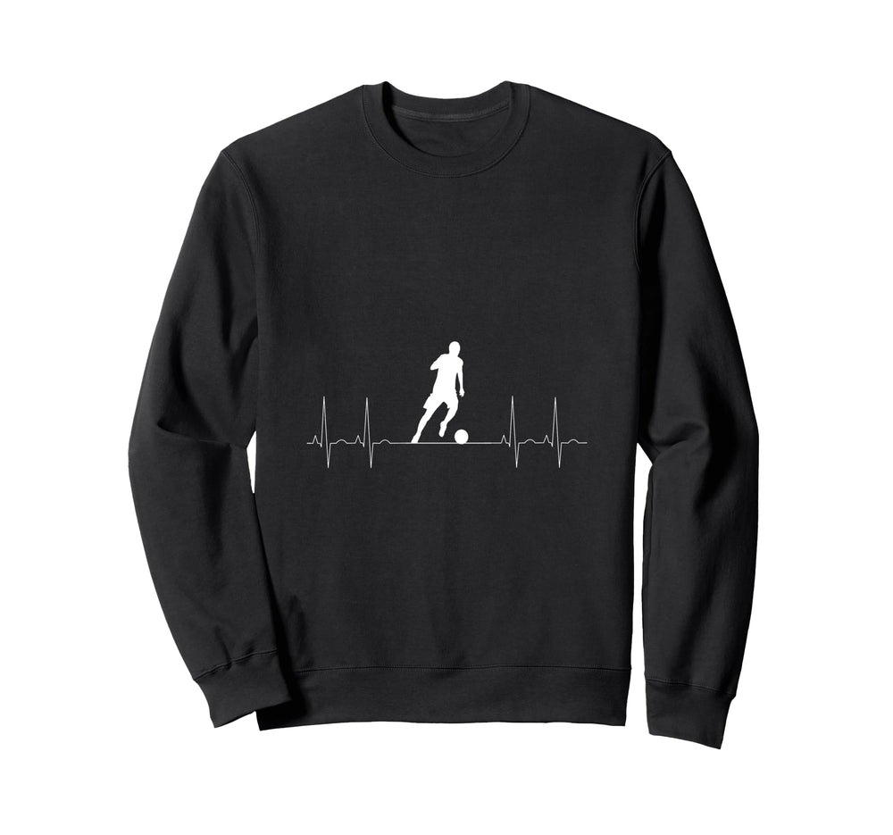 Heartbeat Football Soccer Sports Sweatshirt - Trendy Graphic for Adults