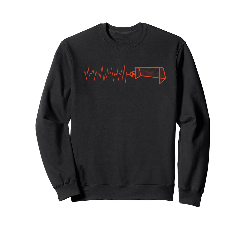 Funny Soccer Heartbeat Ecg Football Sweatshirt - Graphic Print Men Women