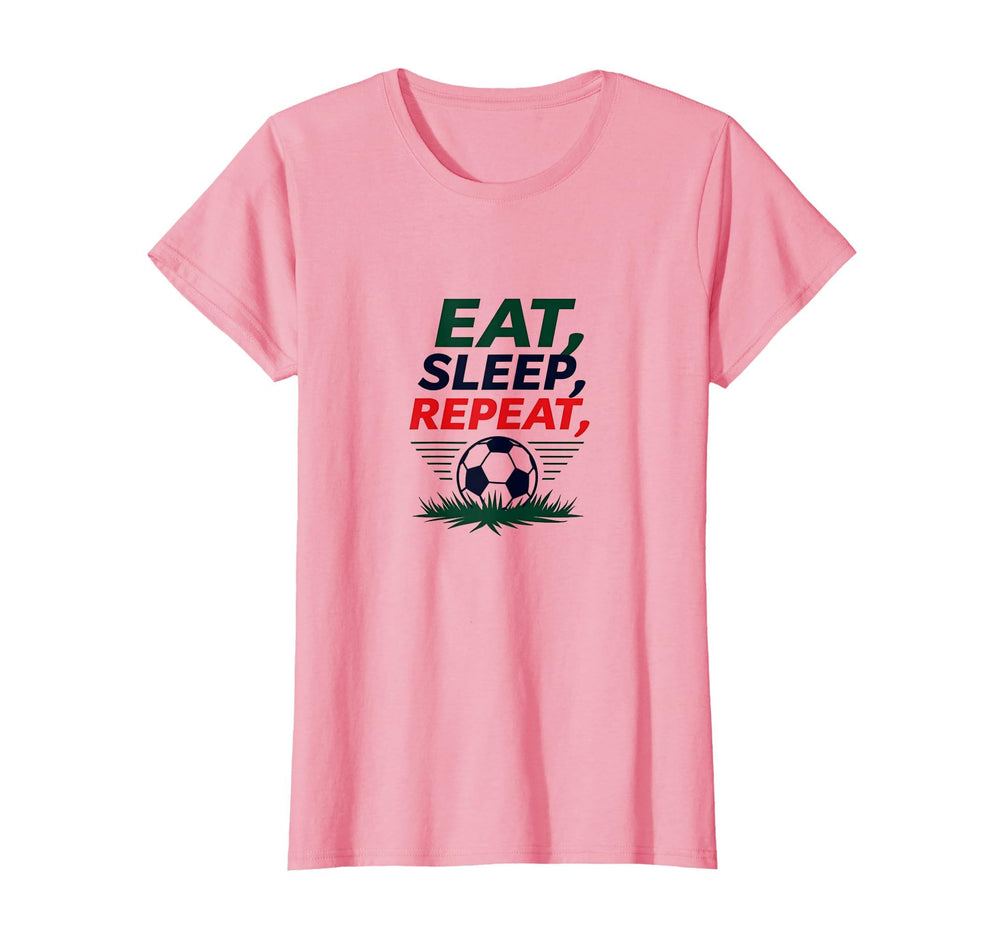 Eat Sleep Soccer Repeat Funny Sports T-Shirt - Aesthetic Graphic Men Women