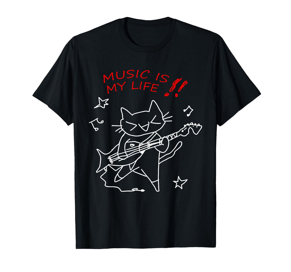 Im Cat And Music Is My Life T-Shirt - Custom Art Print for Adults