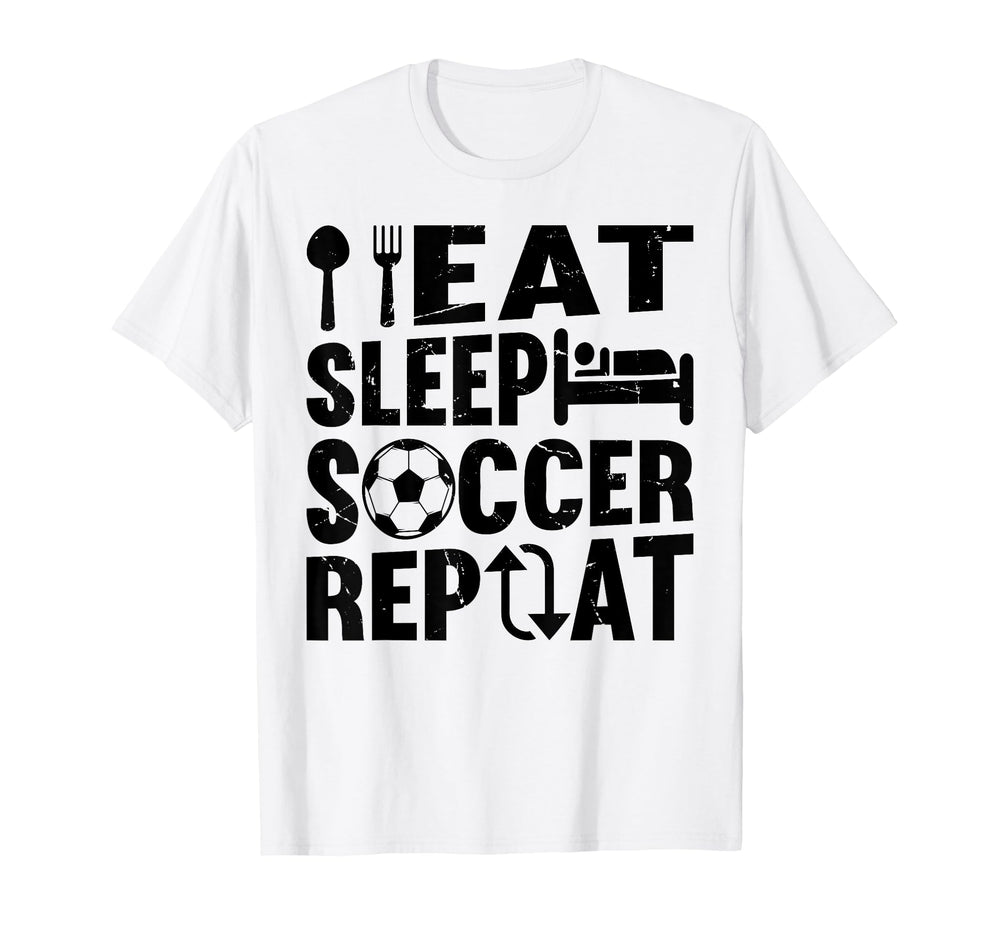 Eat Sleep Soccer Repeat Soccer Player T-Shirt - Custom Art Print for Adults