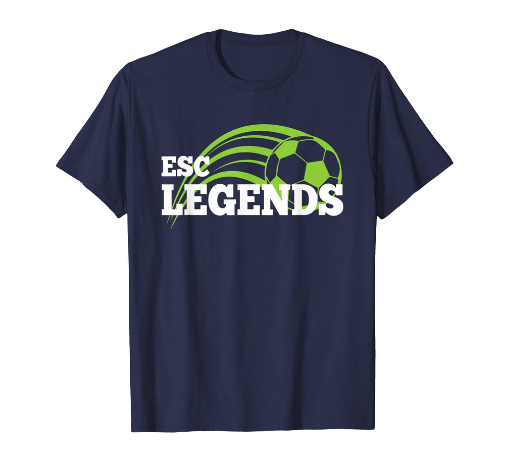 Esc Legends Indoor Soccer Team T-Shirt - Casual Everyday Wear for Adults