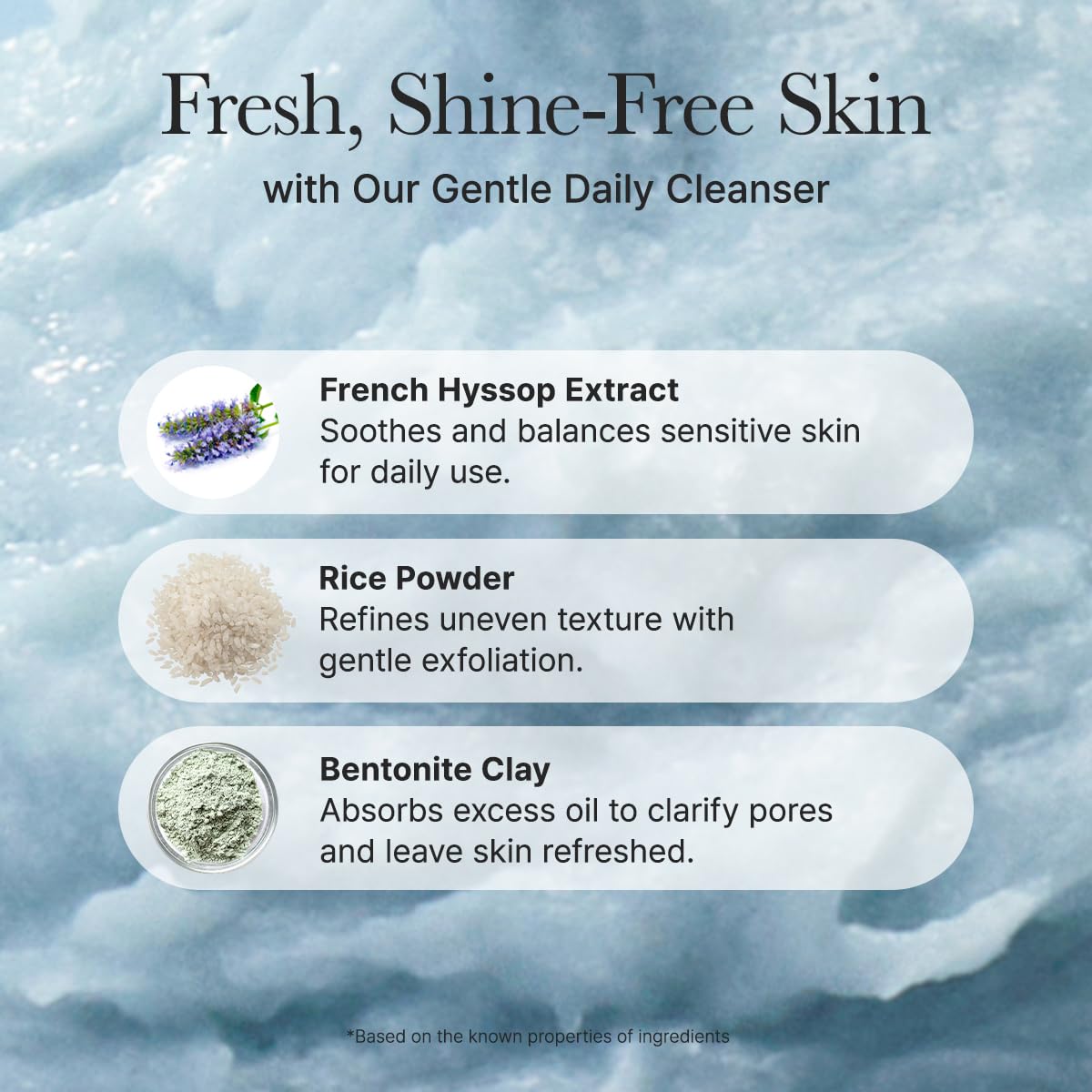 Arencia Fresh Blue Hyssop Rice Mochi Cleanser - Snipetell