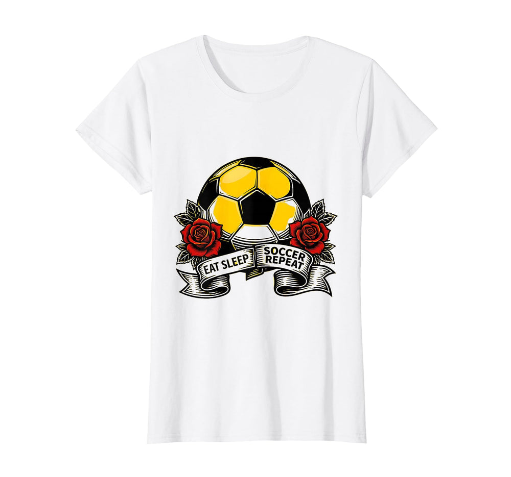 Eat Sleep Soccer Repeat Fan T-Shirt - Streetwear Style for Adults