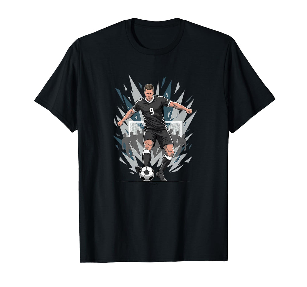 Football Soccer Striker Scoring Penalty T-Shirt - Graphic Print for Adults