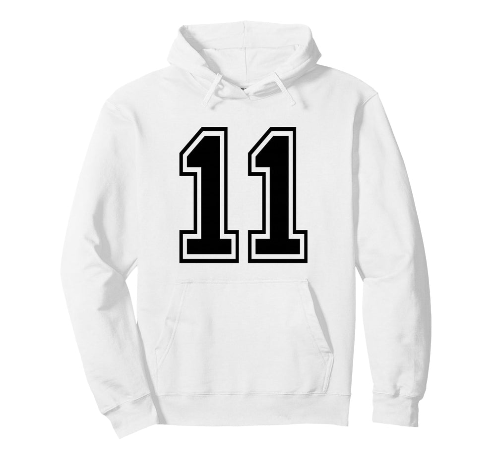 Number 11 Jersey Happy 11Th Birthday Hoodie - Aesthetic Graphic Unisex