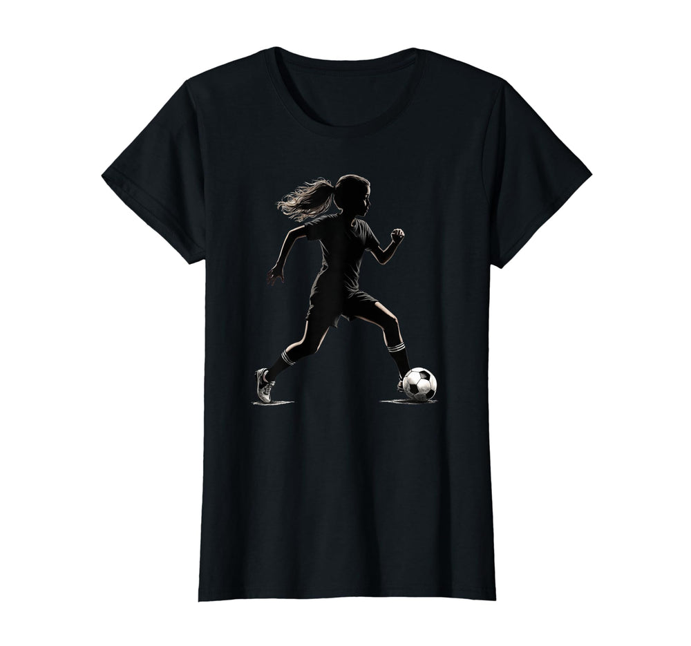Soccer Player Silhouette Womens Soccer T-Shirt - Unique Graphic Men Women