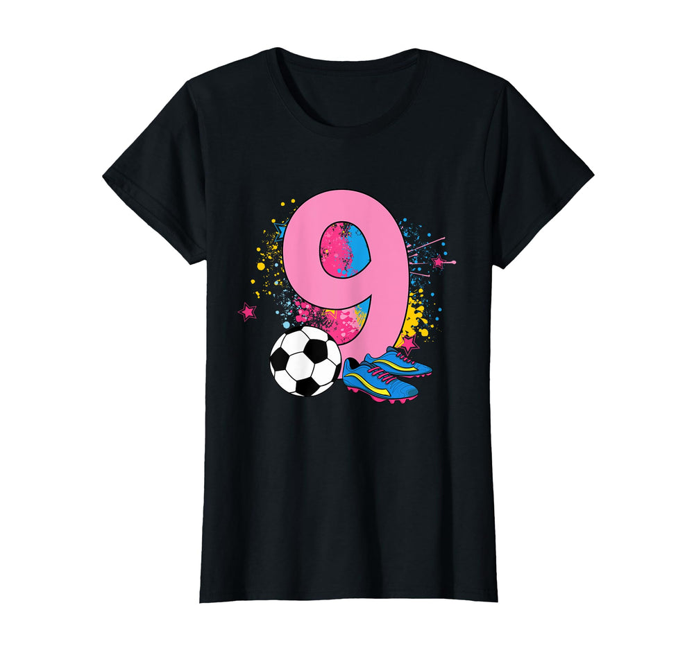 9Th Birthday Soccer Player Football 9 T-Shirt - Novelty Apparel for Adults