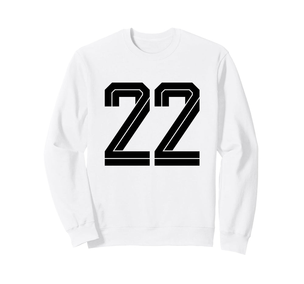 22 White Number 22 Sports Fan Sweatshirt - Aesthetic Graphic Men Women