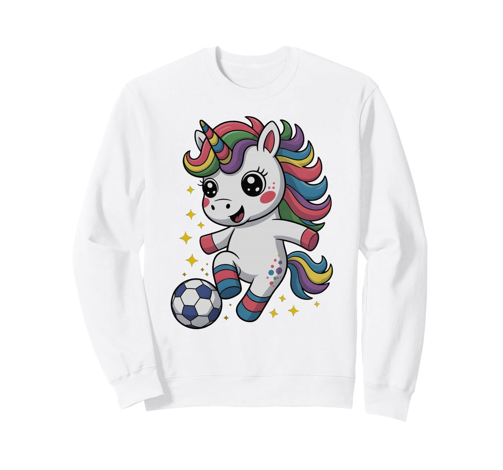 Kawaii Soccer Just Who Loves Unicorns Sweatshirt - Trendy Graphic Unisex