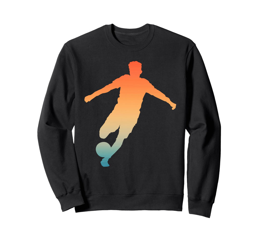 Silhouette Soccer Player Sweatshirt - Minimalist Print for Adults