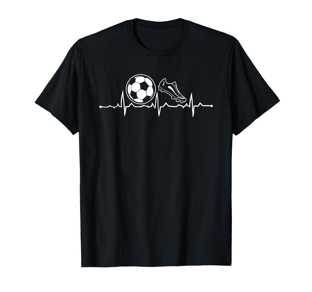 Football Heartbeat Soccer Pulse T-Shirt - Minimalist Print Unisex