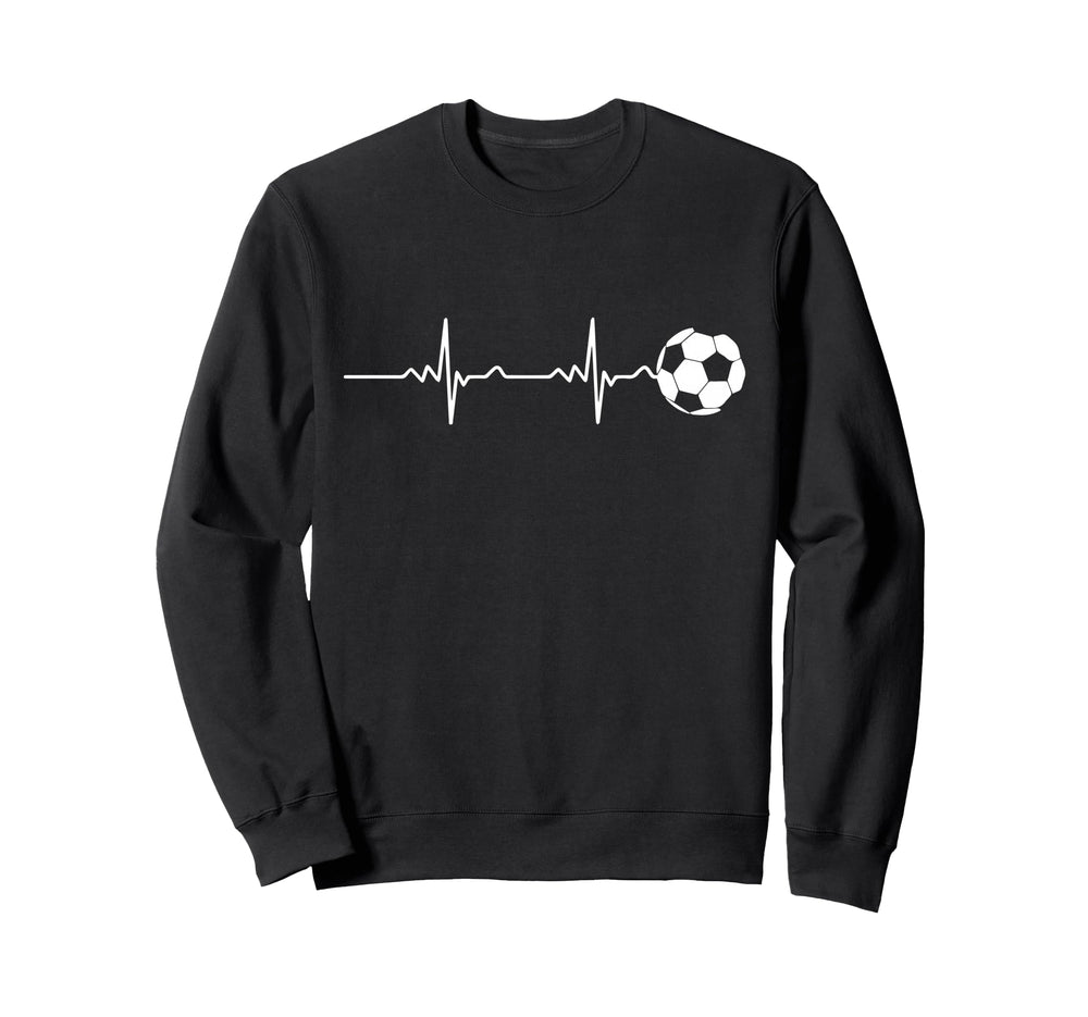 Soccer Ball Heartbeat Football Players Sweatshirt - Novelty Apparel Unisex
