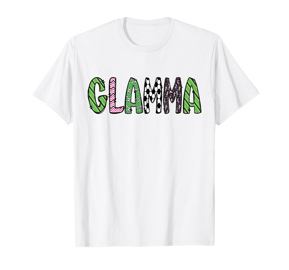 Soccer Glamma Funny Soccer Birthday Family T-Shirt - Unique Graphic Unisex