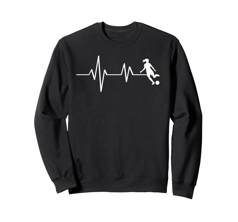 Soccer Heartbeat Ecg Football Sweatshirt - Fun Novelty Design Unisex