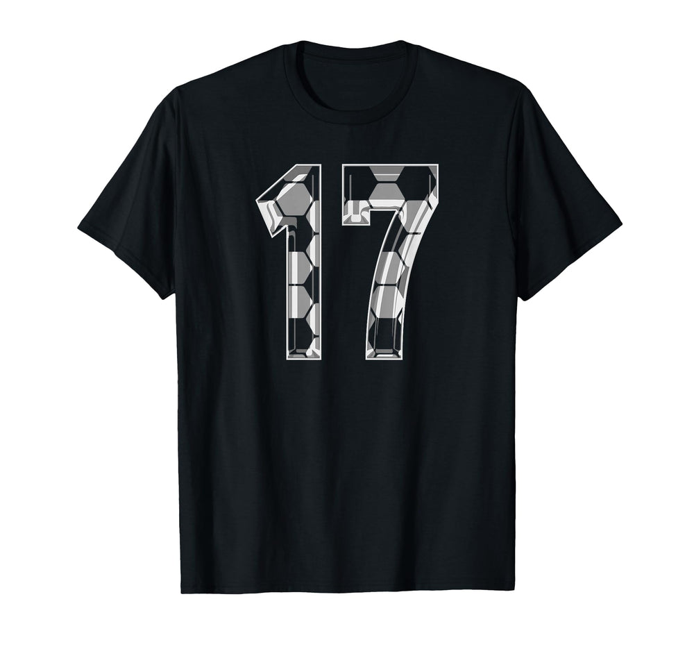 Soccer Pattern Number 17 Jersey Player T-Shirt - Minimalist Print Unisex