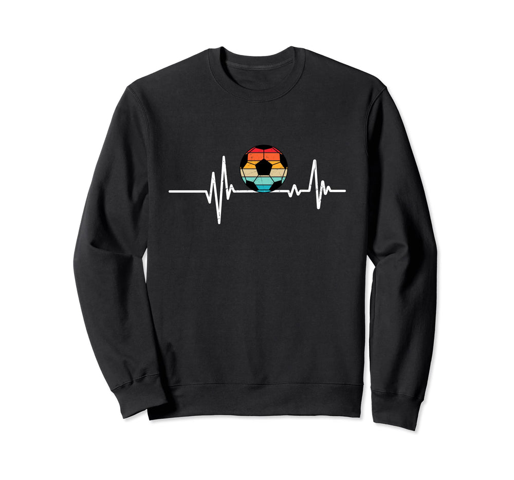 Soccer Heartbeat Soccer Ball Sweatshirt - Casual Everyday Wear Men Women