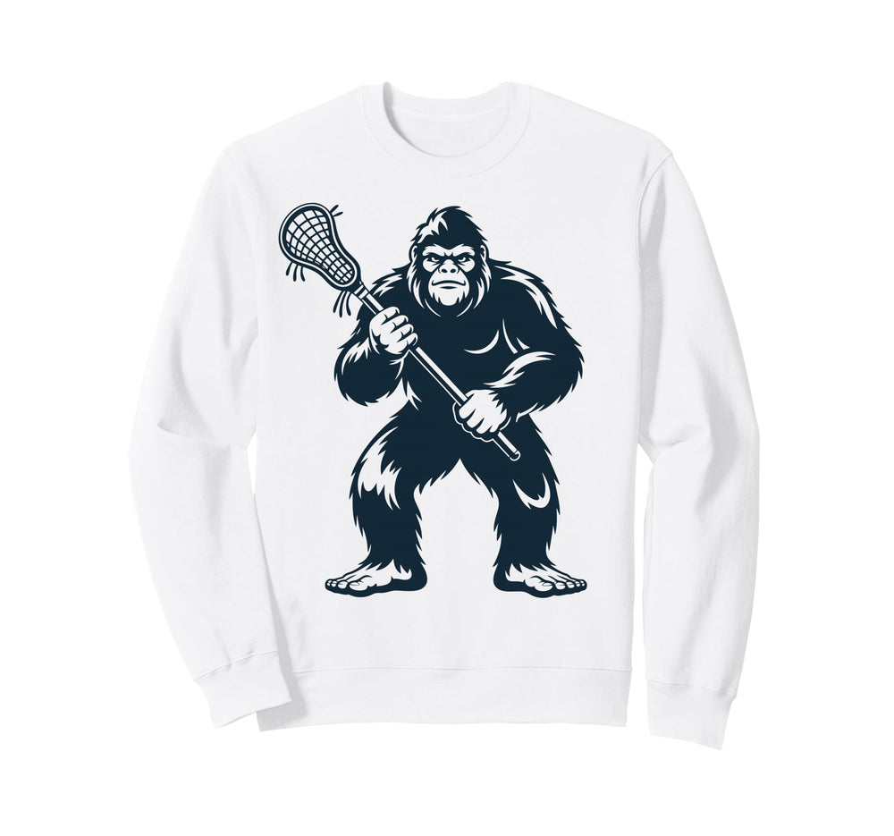 Lacrosse Bigfoot Lax Sasquatch Sweatshirt - Novelty Apparel Unisex