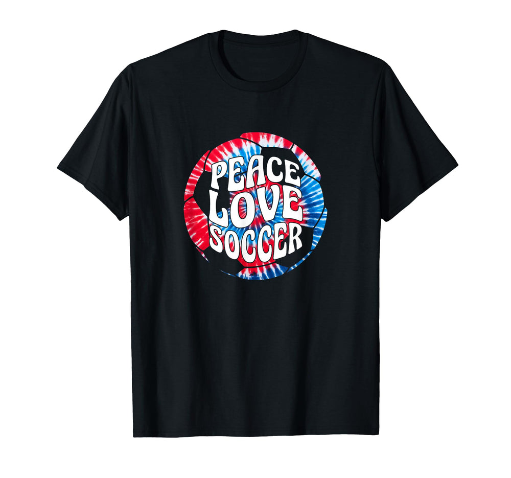 Peace Love Soccer Tie Dye Hippie T-Shirt - Fun Novelty Design for Adults