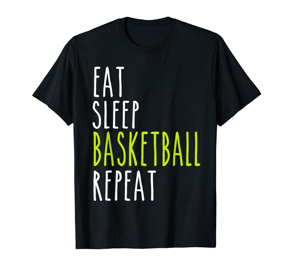 Eat Sleep Basketball Repeat Training T-Shirt - Graphic Print for Adults