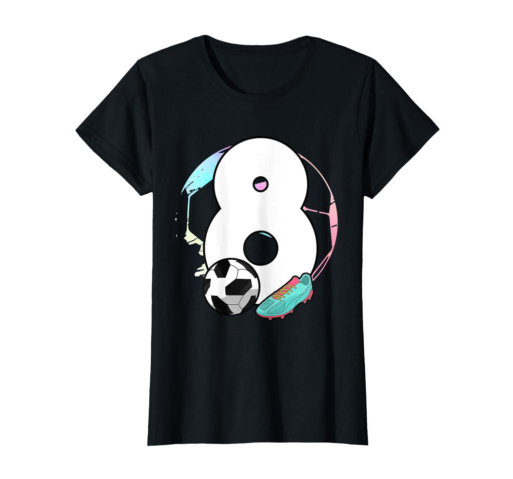 8Th Birthday Soccer Player Football 8 Years T-Shirt - Graphic Print Unisex