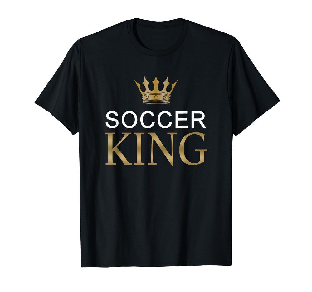 Soccer King Sports Gift Gold Crown T-Shirt - Custom Art Print Unisex