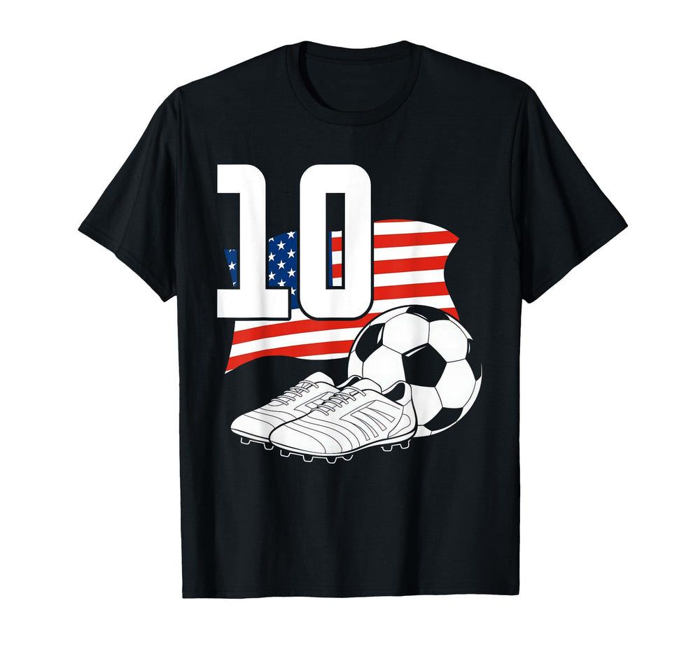 10 Soccer Birthday Gift Soccer Fan Sports T-Shirt - Novelty Apparel Unisex