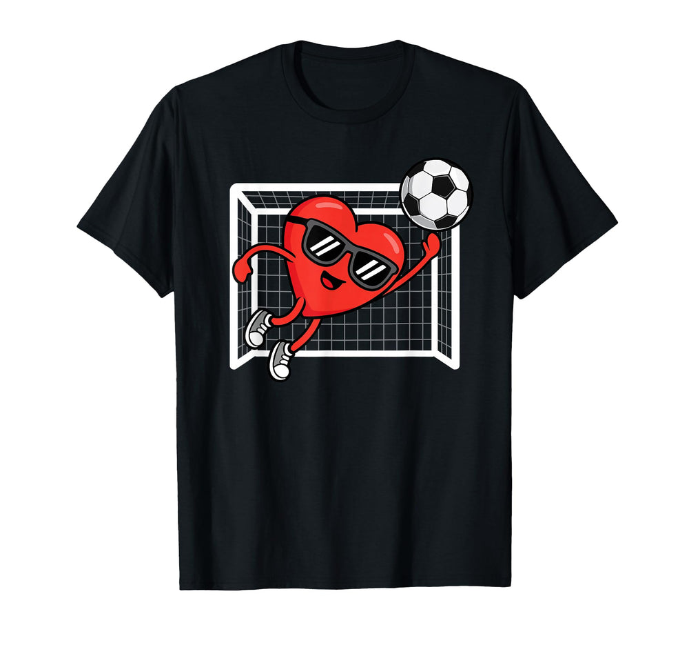 Funny Soccer Valentines Day Heart T-Shirt - Novelty Apparel for Adults