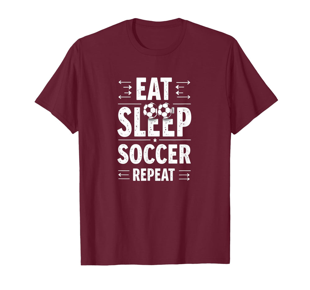 Eat Sleep Soccer Repeat T-Shirt - Aesthetic Graphic Unisex