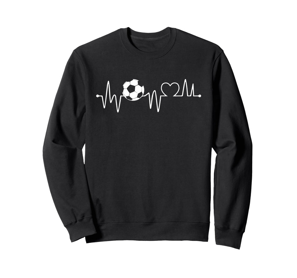 Soccer Heartbeat Soccer Ball Sweatshirt - Aesthetic Graphic for Adults