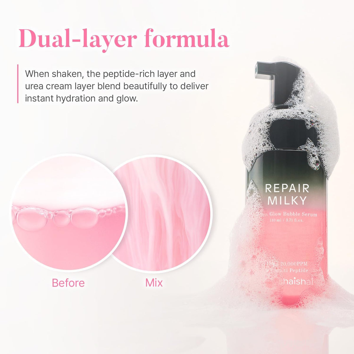 Shaishaishai Repair Milky Urea Glow Bubble Serum - Snipetell