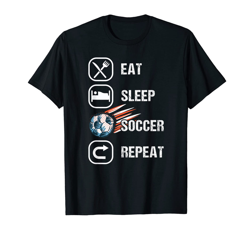 Eat Sleep Soccer Repeat Football Lovers T-Shirt - Minimalist Print Unisex