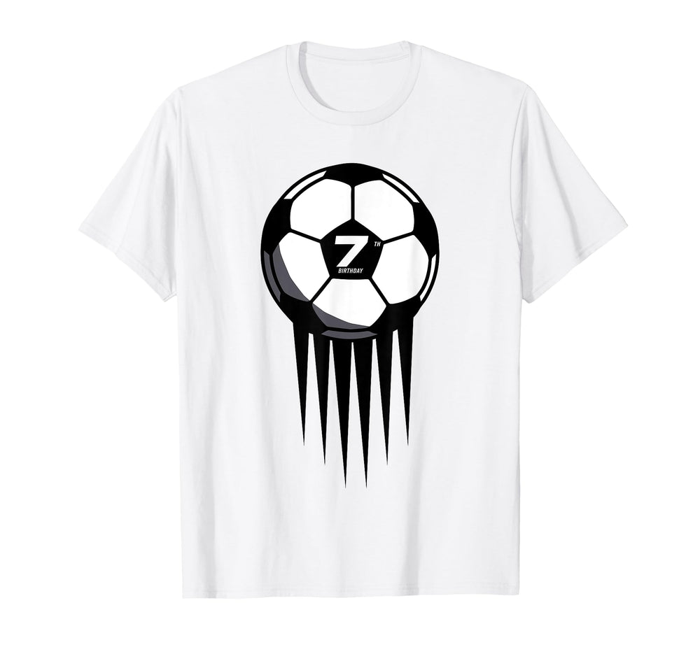 7Th Birthday Soccer 7 Years Old T-Shirt - Casual Everyday Wear Men Women