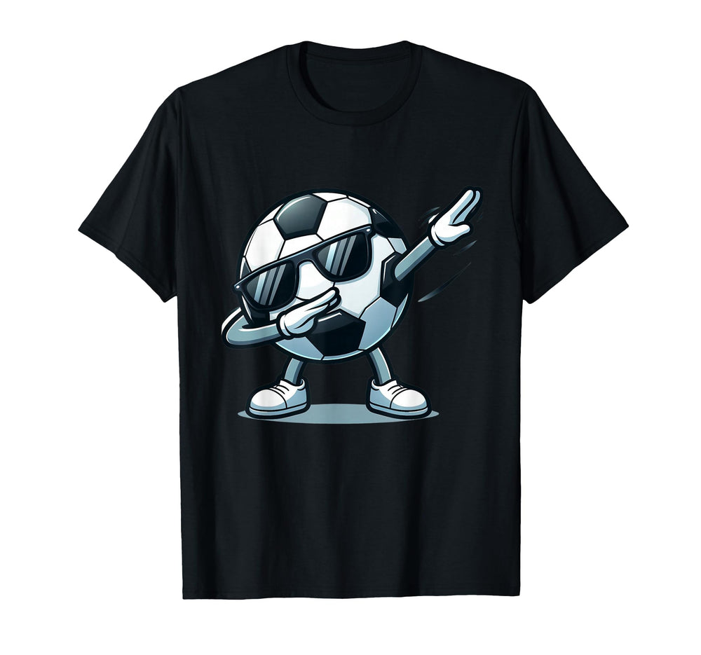 Dabbing Soccer Ball Funny Sports T-Shirt - Novelty Apparel for Adults