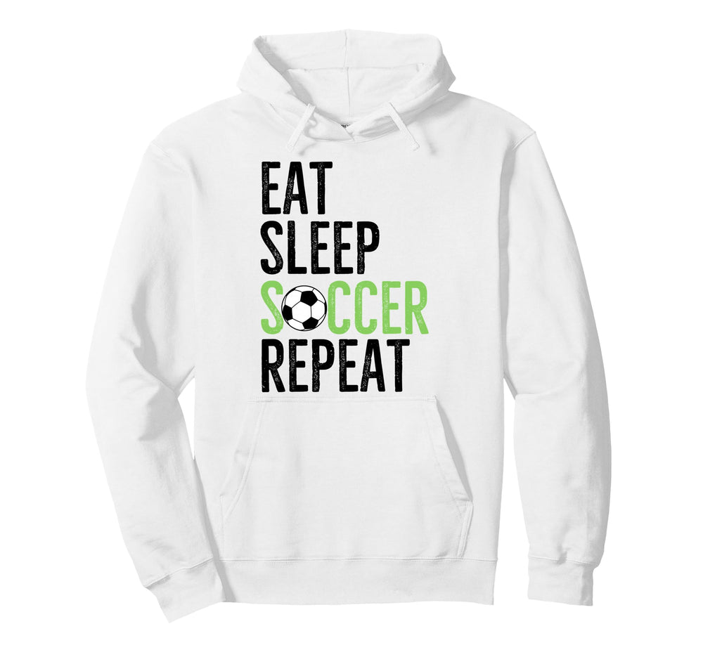 Eat Sleep Soccer Repeat Sport Player Hoodie - Aesthetic Graphic for Adults