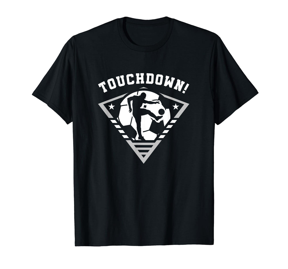 Touchdown Soccer Striker Kicking T-Shirt - Casual Everyday Wear for Adults