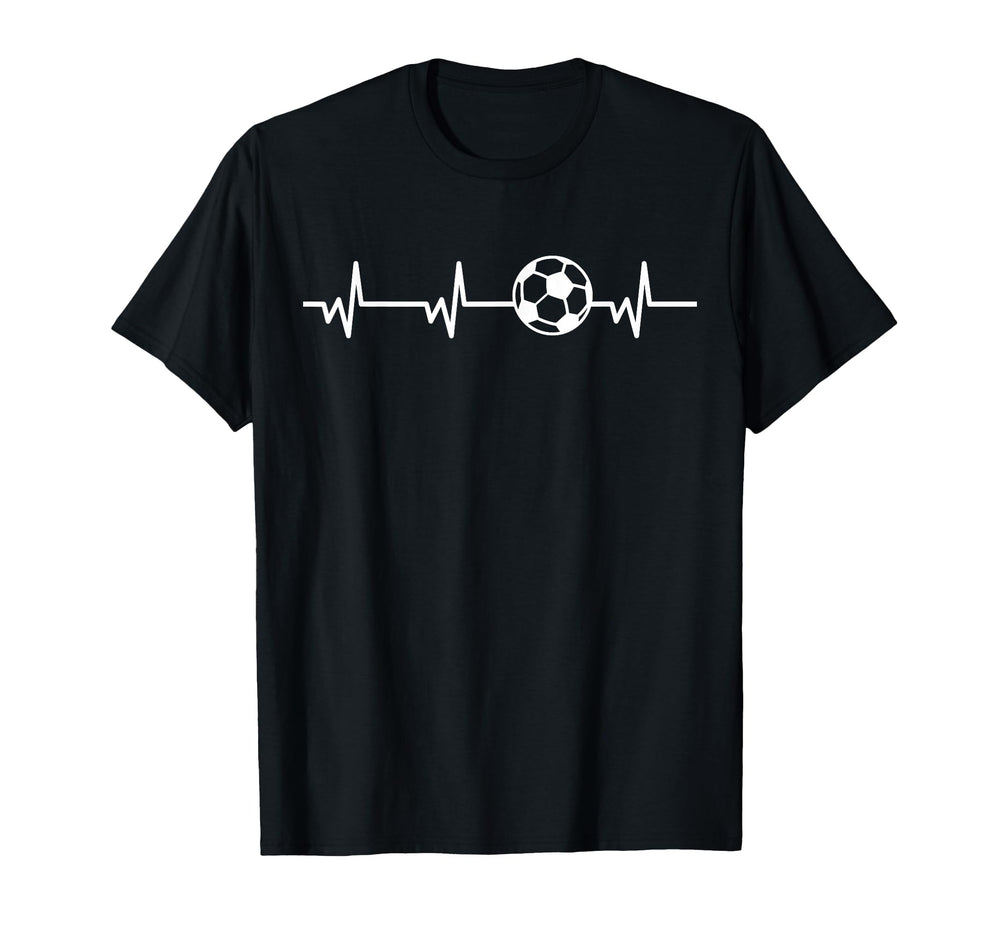 Soccer Heartbeat Ball Funny Soccer T-Shirt - Graphic Print for Adults