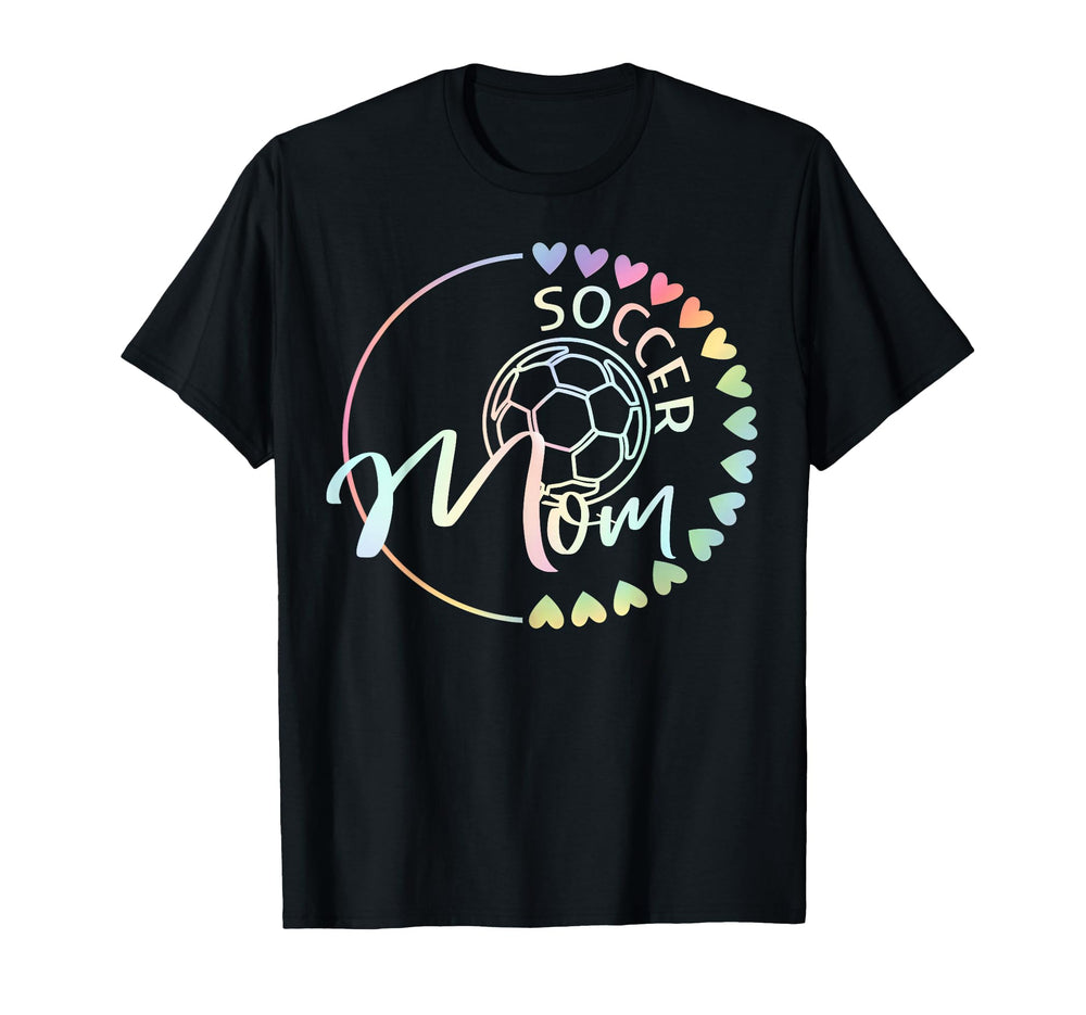 Soccer Mom Tie Dye Heart Soccer Ball T-Shirt - Trendy Graphic Men Women